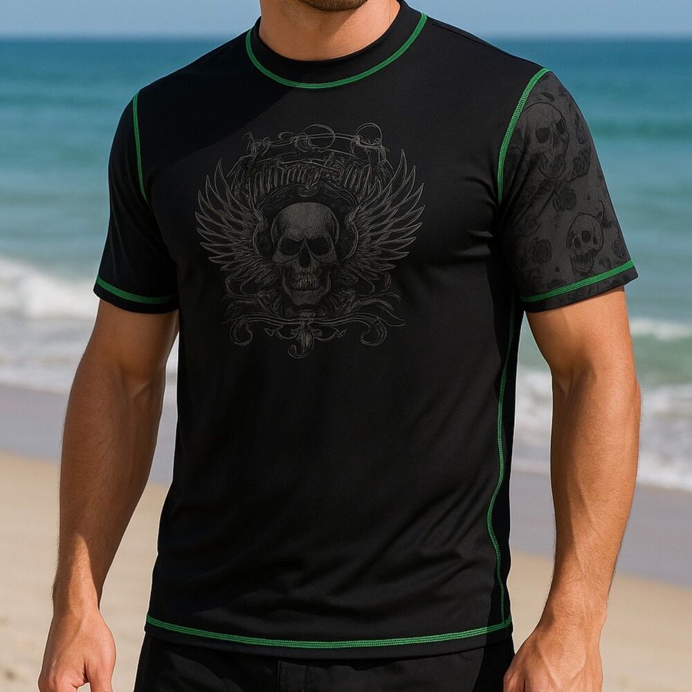 Maui & Sons Black Unique Gothic Designs Size XXL